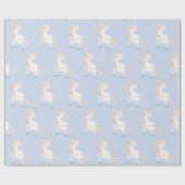 Cute Magical Unicorn Pastel Pink Paars Gold Cadeaupapier (Vlak)