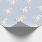 Cute Magical Unicorn Pastel Pink Paars Gold Cadeaupapier (Hoek)