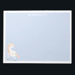 Cute Magical Unicorn Pastel Pink Paars Gold Name Notitieblok<br><div class="desc">Dit schattige notitieblok heeft een zoete eenhoorn afbeelding in wit en roze op een pastelperiwinkle achtergrond. Pas het aan met jouw naam. Geweldig cadeauidee.</div>