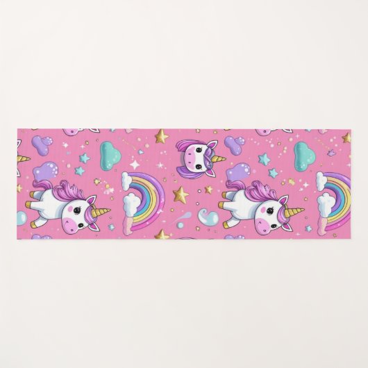 Cute magical unicorn pattern rainbow for her yogamat (Voorkant (horizontaal))