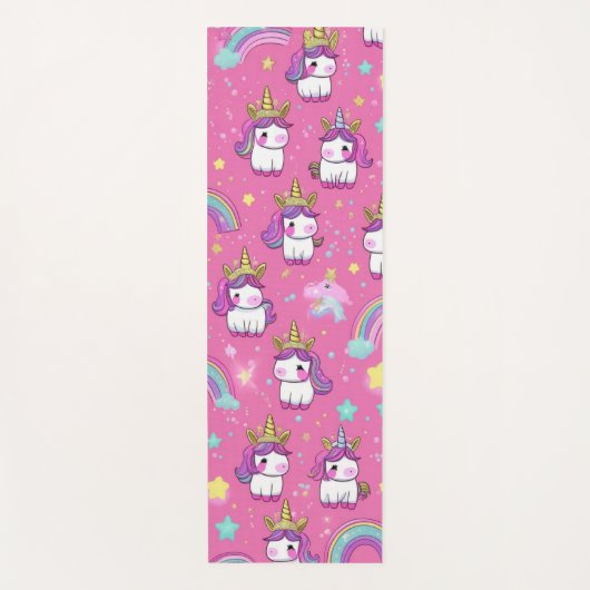 Cute magical unicorn pattern rainbow for her yogamat (Voorkant)