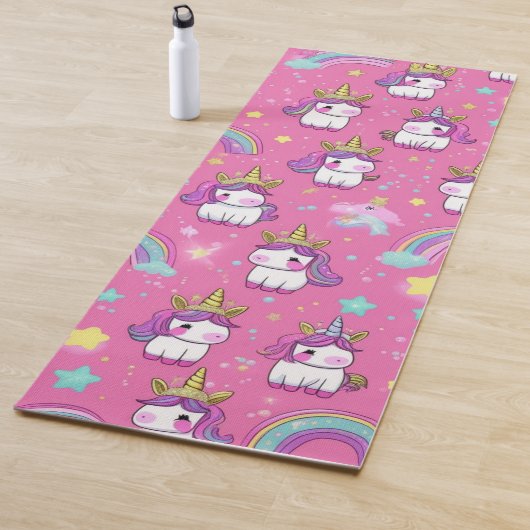 Cute magical unicorn pattern rainbow for her yogamat (In situ)
