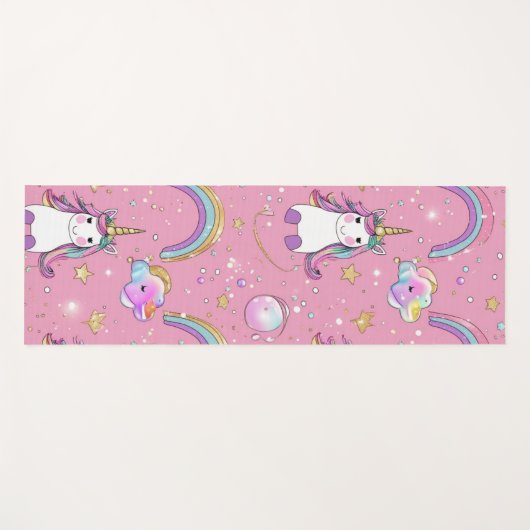 Cute magical unicorn pattern rainbow for her yogamat (Voorkant (horizontaal))