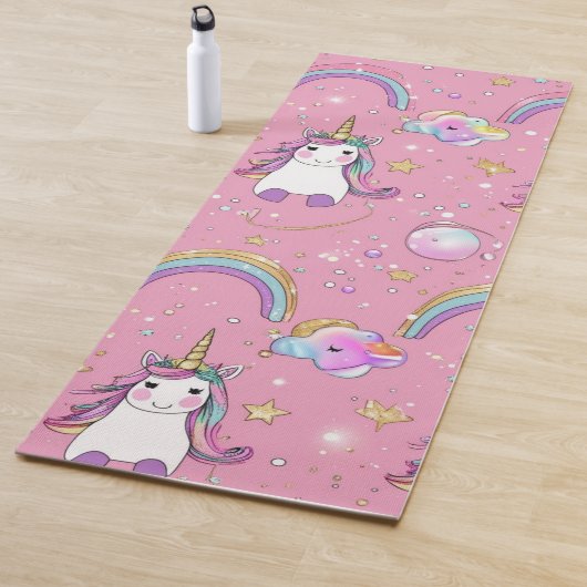 Cute magical unicorn pattern rainbow for her yogamat (In situ)