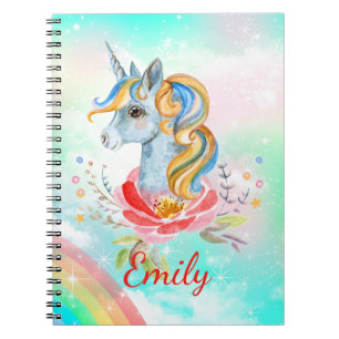 Cute Magical Unicorn Personalized Notitieboek