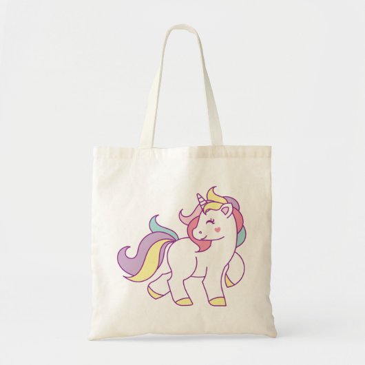 Cute Magical Unicorn Personalized Tote Bag (Voorkant)