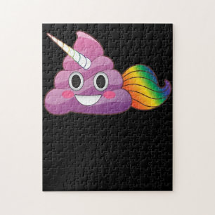 Cute Magical Unicorn Poop Emoji met Rainbow Tail Legpuzzel