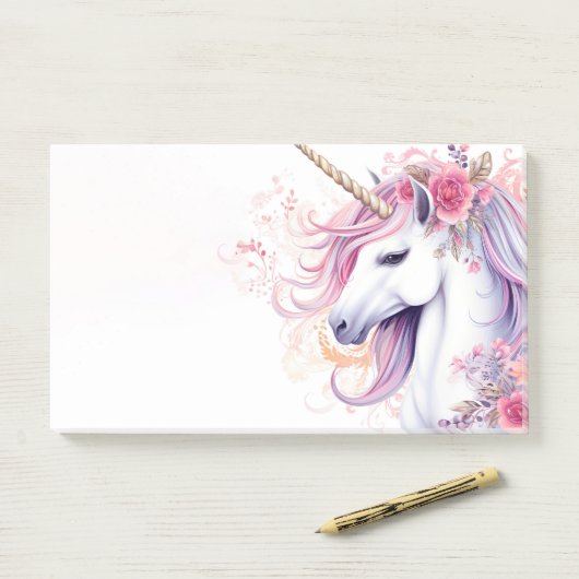 Cute Magical Unicorn Post-it® Notes (Op bureau)