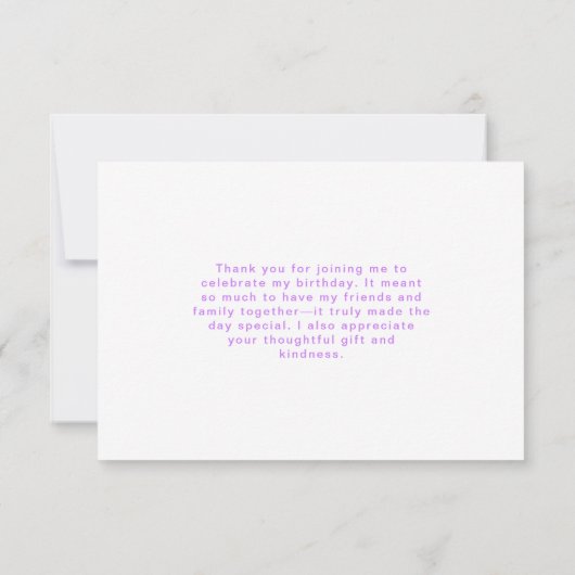 Cute Magical Unicorn Purple Girls Birthday Bedankkaart (Achterkant)