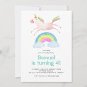 Cute Magical Unicorn Rainbow Birthday Kaart (Voorkant)