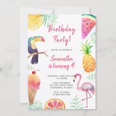 Cute Magical Unicorn Rainbow Birthday Kaart (Voorkant)