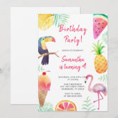 Cute Magical Unicorn Rainbow Birthday Kaart (Voorkant / Achterkant)