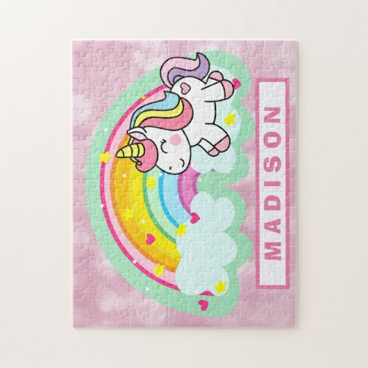 Cute Magical Unicorn Rainbow Legpuzzel (Verticaal)