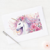 Cute Magical Unicorn Rechthoekige Sticker (Envelop)
