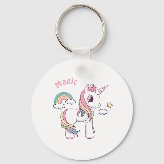 Cute Magical unicorn-toets Sleutelhanger (Voorkant)