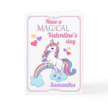 Cute Magical Unicorn Valentijnsdag Card