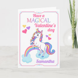 Cute Magical Unicorn Valentijnsdag Card Feestdagen Kaart