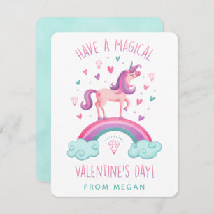 Cute Magical Unicorn Valentijnsdag Flat Note Card Notitiekaartje