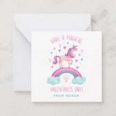 Cute Magical Unicorn Valentijnsdag Flat Note Card Notitiekaartje (Voorkant)