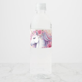 Cute Magical Unicorn Waterfles Etiket