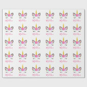 Cute Magical Unicorn Wrapping Paper Cadeaupapier (Vlak)