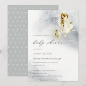 Cute Magical Waterverf Fairy Baby shower Invite Bedankkaart (Voorkant / Achterkant)