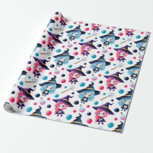 Cute Magical Witch Pattern Cadeaupapier