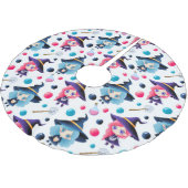 Cute Magical Witch Pattern Kerstboom Rok (Gekanteld)