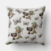 Cute Magical Woodland Fairy Butterfly Grey Kussen (Voorkant)