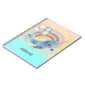 Cute Magical Zee Unicorn Custom Name Notitieboek (Linkerzijde)