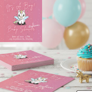 Cute Magicale Eenhoorn Jongens Baby Shower Servett Servet