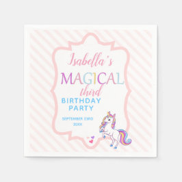 Cute Magicale Eenhoorn Roze Verjaardagsfeestje Servet
