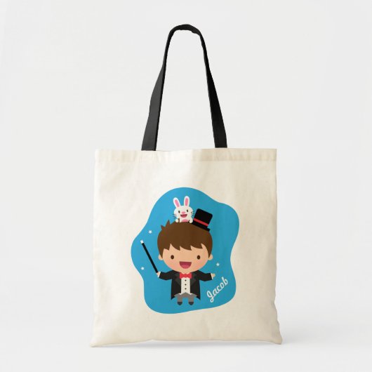 Cute MagiciBoy Magic Bunny Trick, gepersonaliseerd Tote Bag (Voorkant)