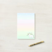 Cute Magische Eenhoorn op Post-it Notities in Past Post-it® Notes (Op bureau)