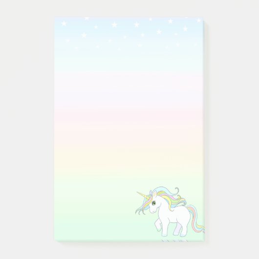 Cute Magische Eenhoorn op Post-it Notities in Past Post-it® Notes (Voorkant)