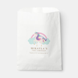 Cute Magische Eenhoorn Regenboog Verjaardag Papier Bedankzakje