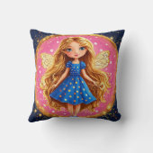 Cute Magische Fee Glitter Vleugels Fantasy Kamer D Kussen (Achterkant)