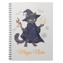 Cute Magische Kat Halloween Foto Notitieboek