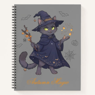 Cute Magische Kat Halloween Spiraal Notebook Notitieboek