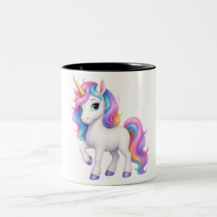 Cute Magische Regenboog Eenhoorn Koffiemok Tweekleurige Koffiemok