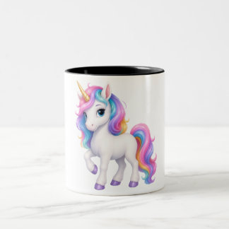 Cute Magische Regenboog Eenhoorn Koffiemok Tweekleurige Koffiemok
