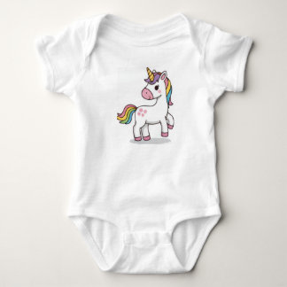Cute Magische Roze Eenhoorn Illustratie voor Baby Romper