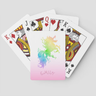 Cute magische unicorn pokerkaarten