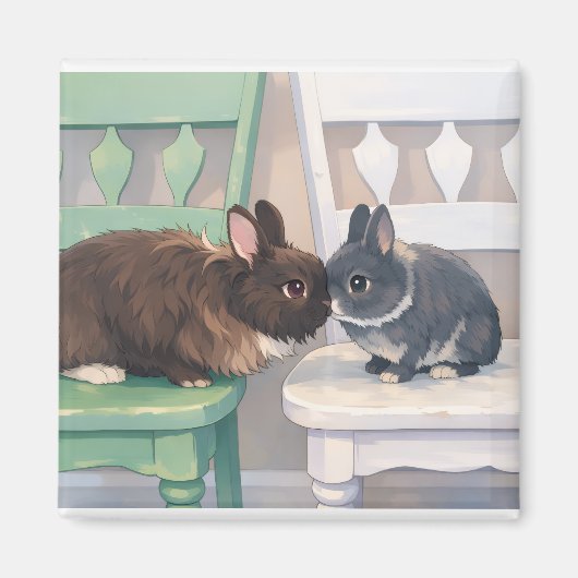 Cute Magnet - Two Rabbits (Voorkant)