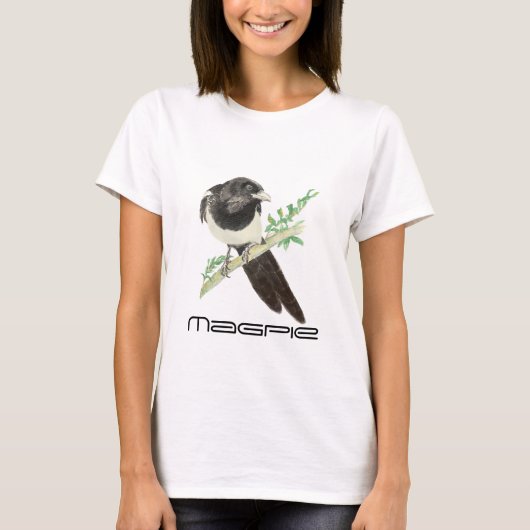 Cute Magpie Bird, Birding, Natuur, Wildlife, Garde T-shirt (Voorkant)