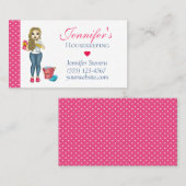 Cute Maid Heart House Cleaning Services Visitekaartje (Voorkant / Achterkant)