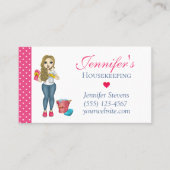 Cute Maid Heart House Cleaning Services Visitekaartje (Voorkant)
