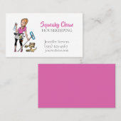 Cute Maid House Cleaning Service Visitekaartje (Voorkant / Achterkant)