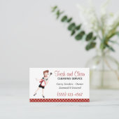 Cute Maid House Cleaning Service Visitekaartje (Staand voorkant)
