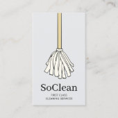 Cute Maid House Cleaning Services Cartoon Visitekaartje (Voorkant)